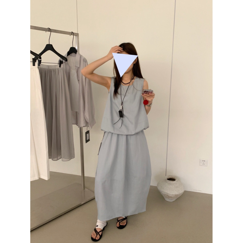 3月早春~天氣漸漸要變熱可以先準備了無袖背心+彎刀休閒裙-細節圖3