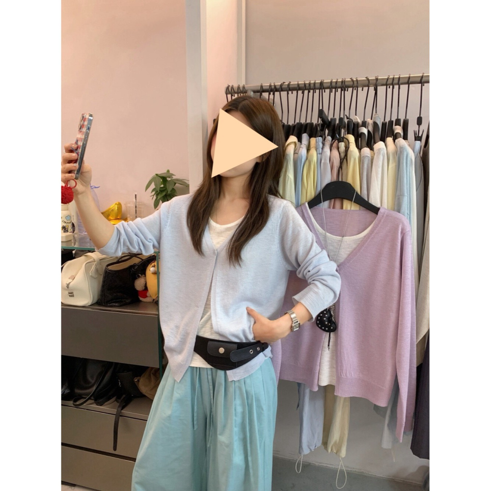 3月早春~色系好好看撞色假兩件針織衫-細節圖2