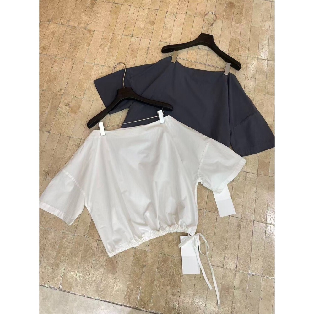 3月早春~短版斜領小衫+高腰休閒傘裙-細節圖5