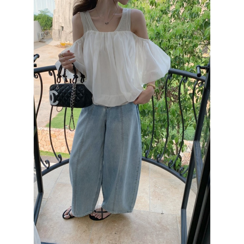 4月遲早要迎接暖春盛夏~鎖骨狙擊甜美花苞吊帶小衫+針織背心-細節圖2