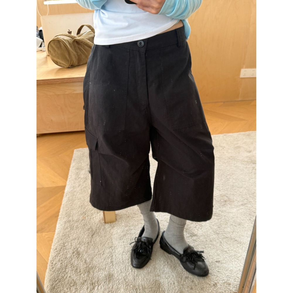 4月遲早要迎接暖春盛夏~口袋工裝7分休閒褲-細節圖4