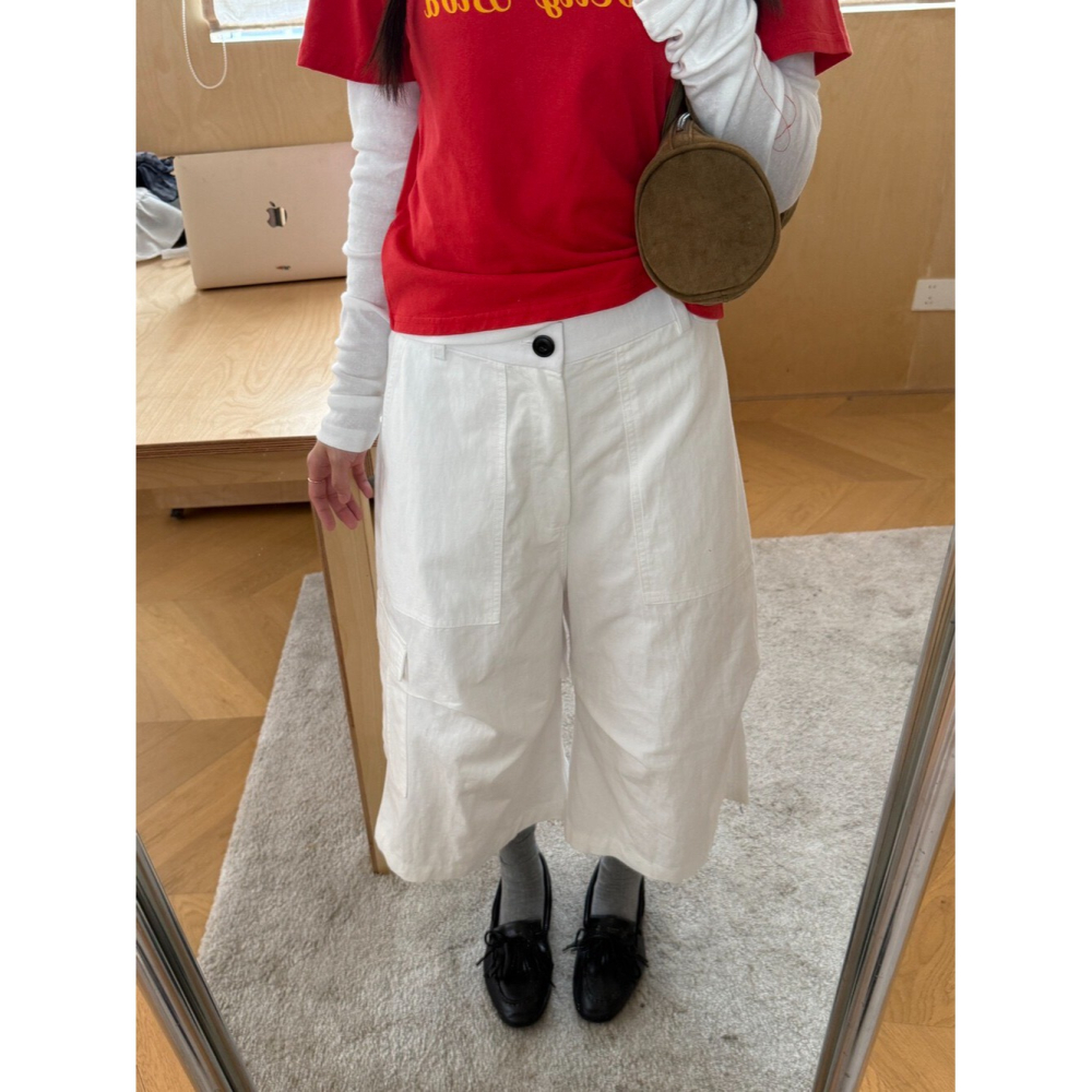 4月遲早要迎接暖春盛夏~口袋工裝7分休閒褲-細節圖6