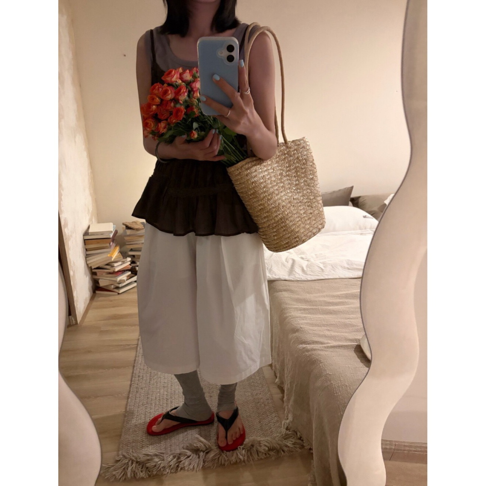 6月~不愛穿裙子、但又想要裙裝鬆弛感」女孩的超級救星！ 5分寬鬆休閒褲-細節圖2