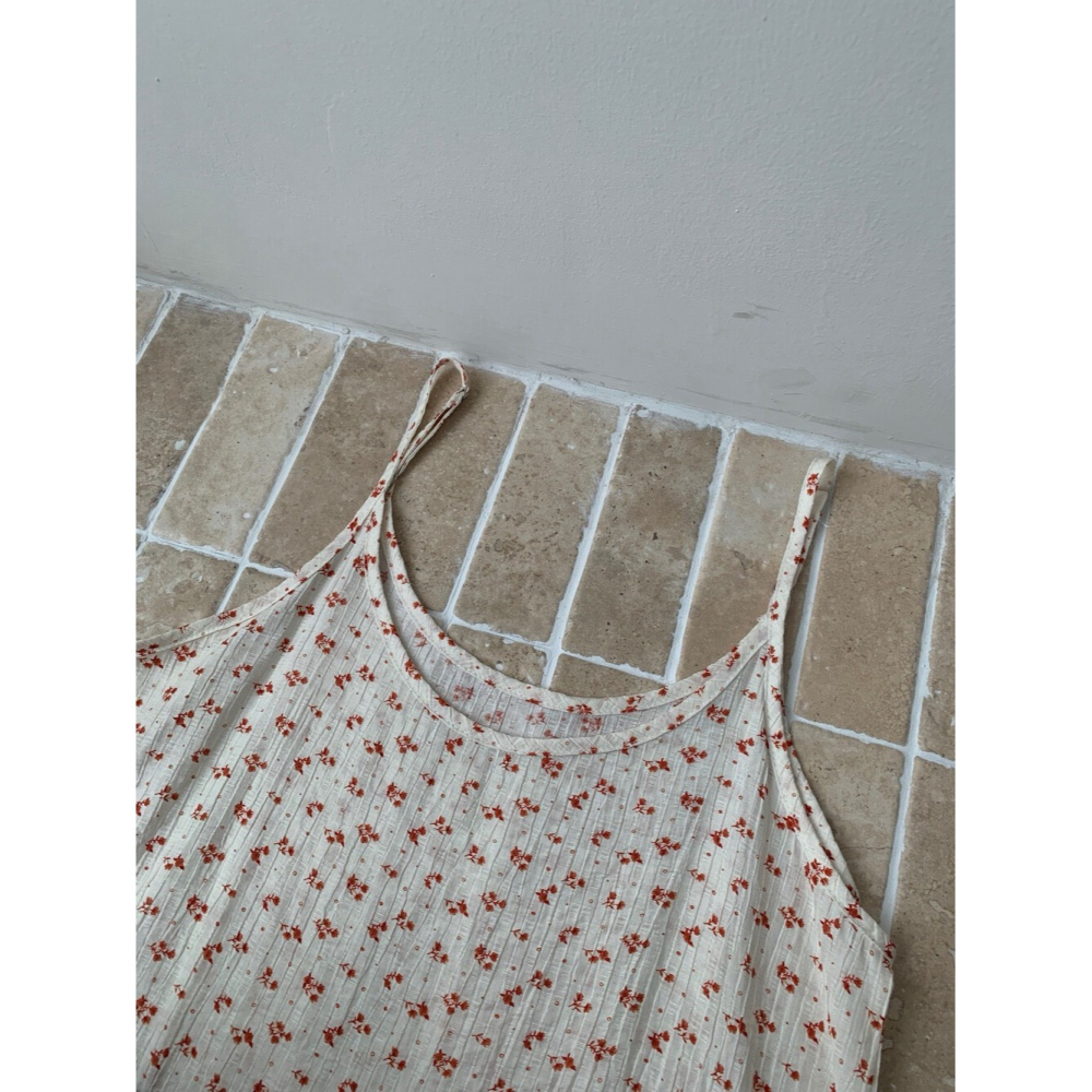 6月~兩件疊穿在一起，內層的碎花在網紗下若隱若現，有一種極具高級感的朦朧美！ 背心+小衫 套裝-細節圖7