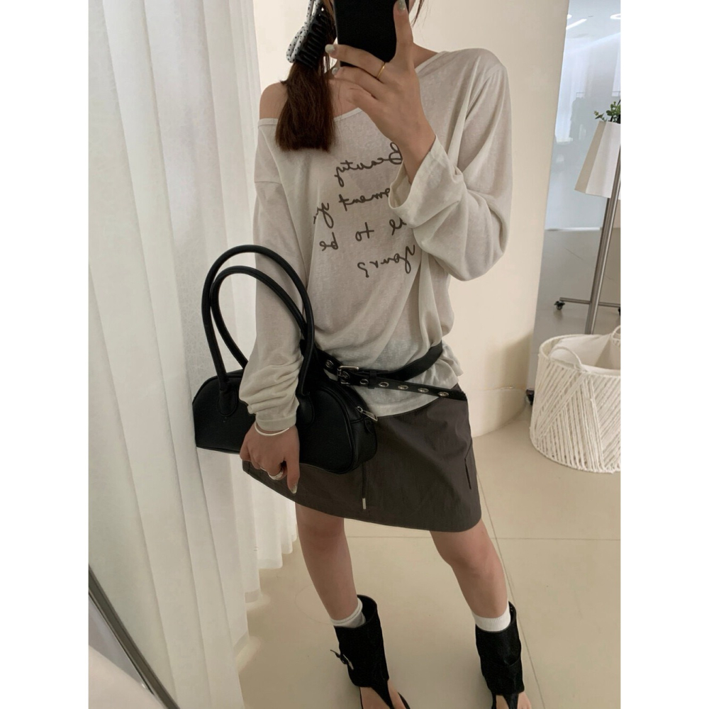 6月~整個人散發出一種南法度假不費力、慵懶鬆弛感  長T+裙子 套裝-細節圖4