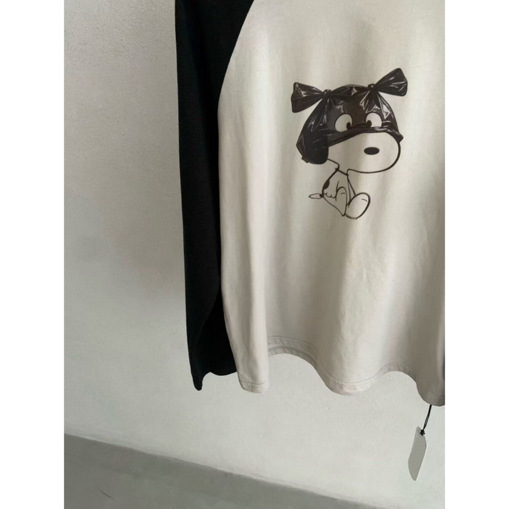 8月~復古插肩袖配狗狗印花，可愛到沒朋友 🐶☕ 長T-細節圖4