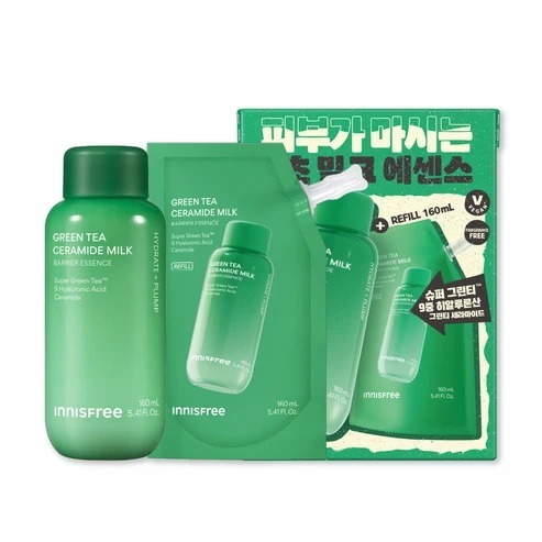 innisfree 綠茶牛奶水精華補充包組-細節圖2