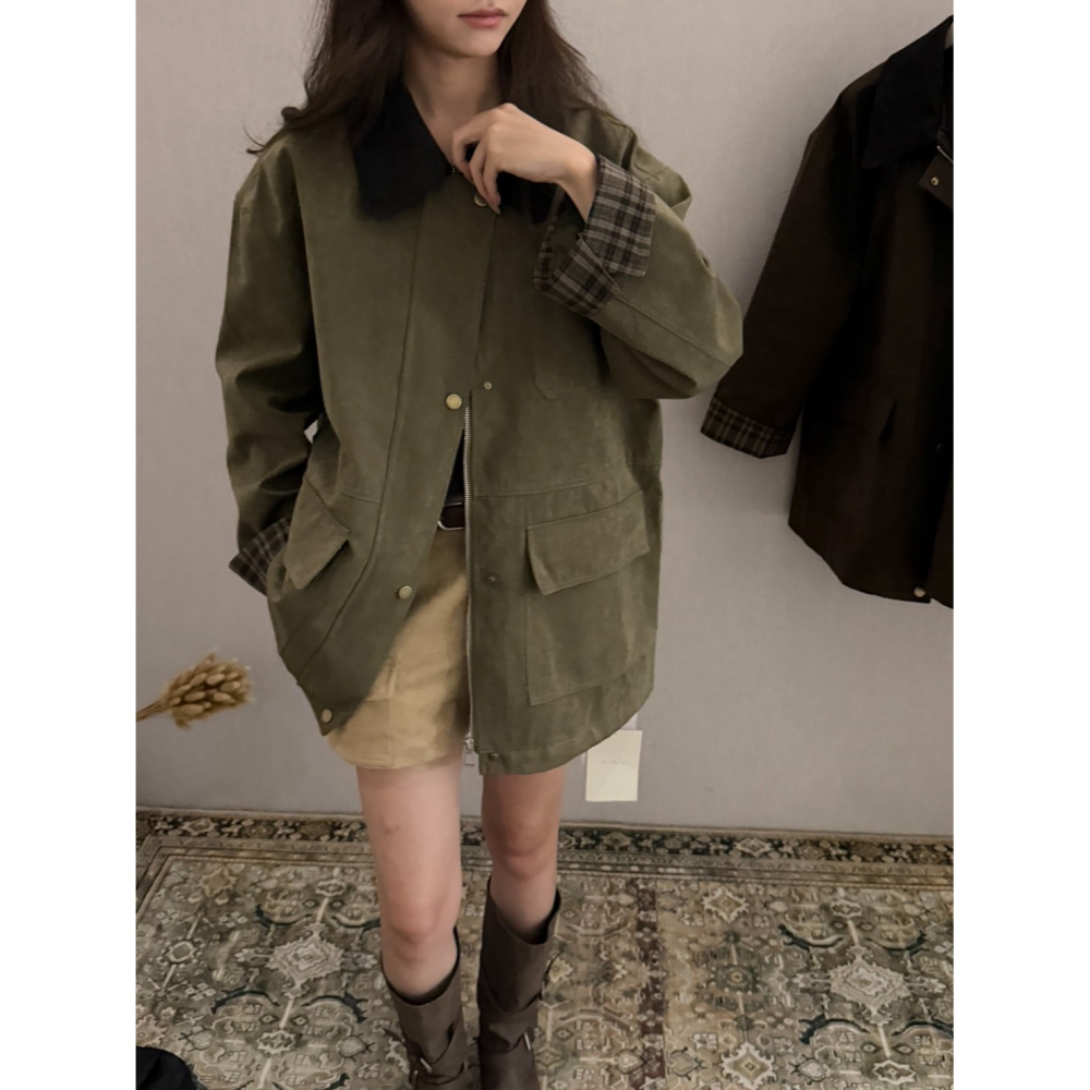 9月~🍂這件工裝外套細節多到不行，直接被帥暈 風衣夾克-細節圖2