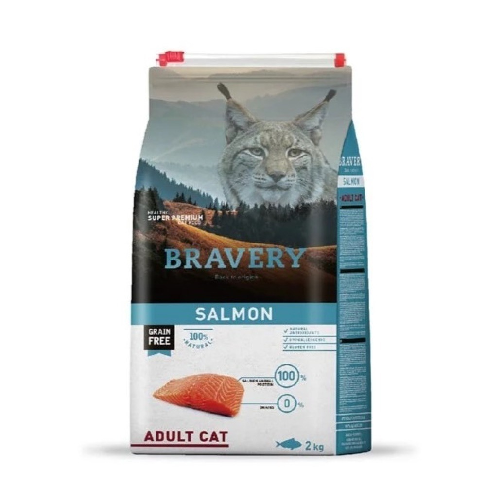 【私訊折扣券】焙菲力 貓飼料 深海鮭魚 成貓 節育成貓 2kg 7kg  單一肉源蛋白質來源 BRAVERY 西班牙-規格圖3