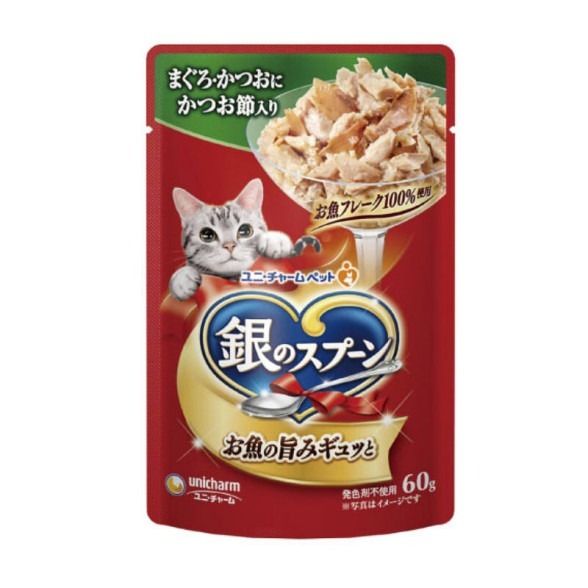 日本 嬌聯 銀湯匙 貓餐包 貓餐盒 貓罐頭 銀餐包  60公克 貓罐 unicharm-細節圖3