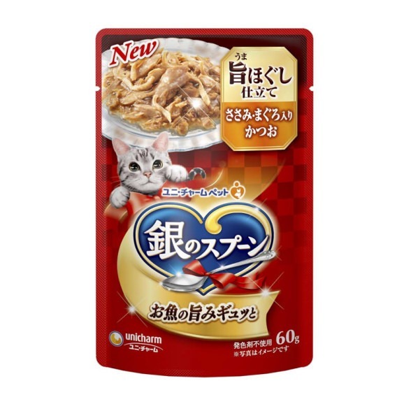 日本 嬌聯 銀湯匙 貓餐包 貓餐盒 貓罐頭 銀餐包  60公克 貓罐 unicharm-細節圖4