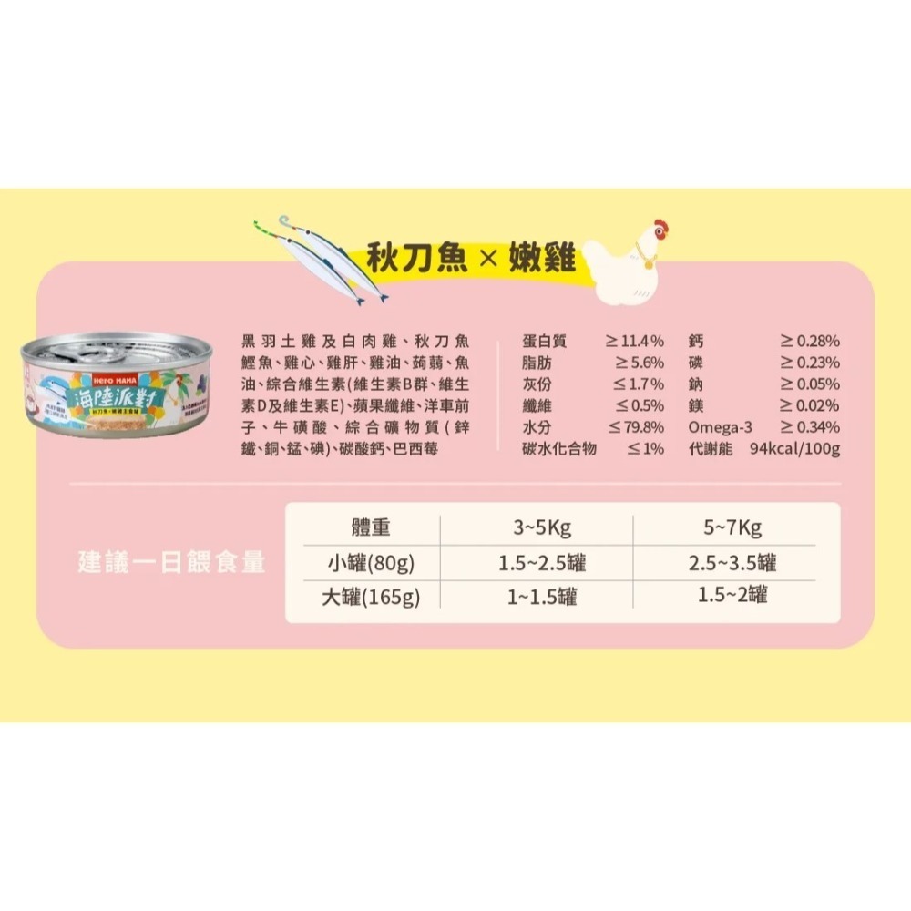 HeroMama 貓罐頭 主食罐 80g 溯源鮮肉 海陸派對 系列 貓餐包 貓餐盒  貓罐 英雄媽媽-細節圖7