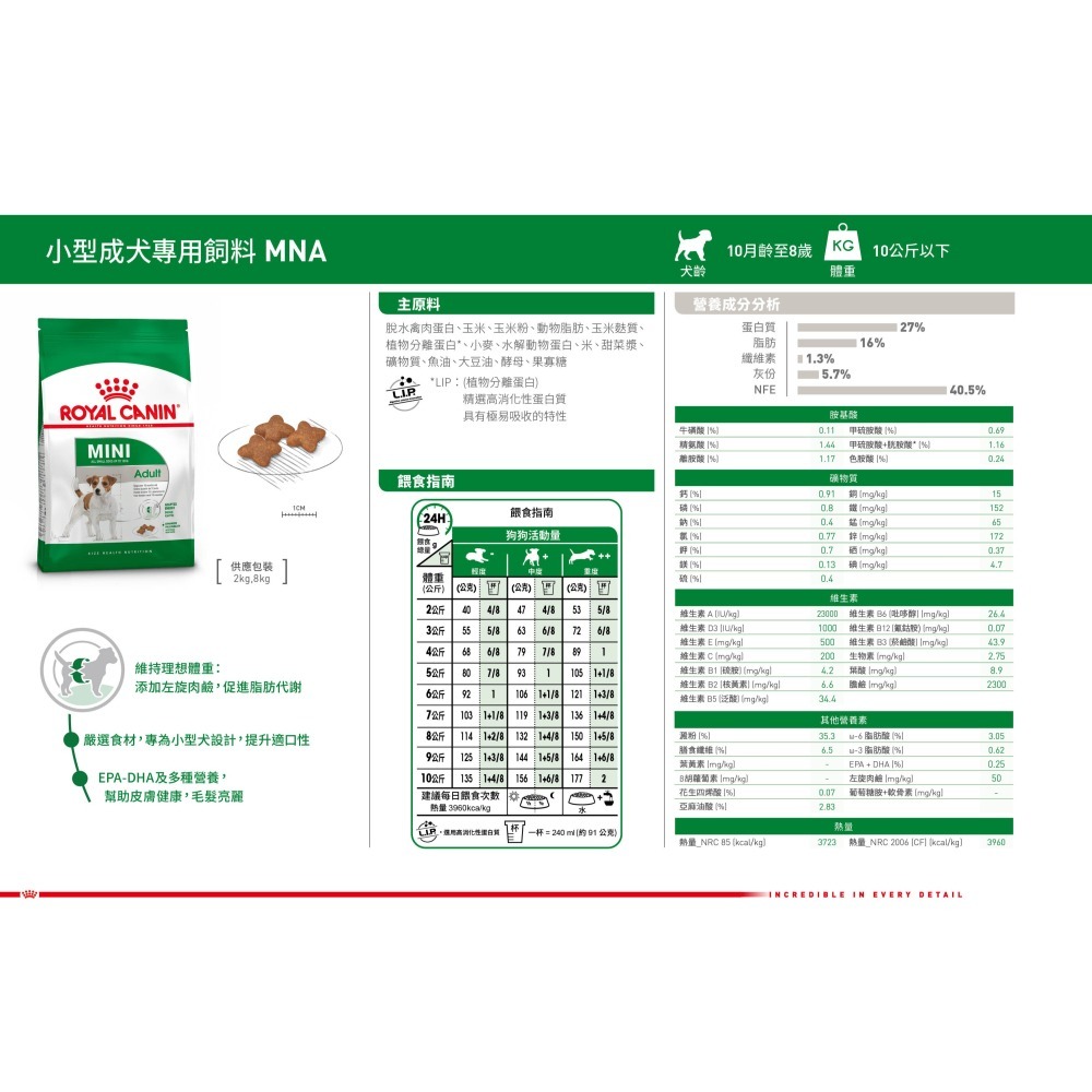 皇家 狗飼料 ROYAL CANIN 小型成犬 MNA 2KG 適口性佳 原裝包-細節圖3