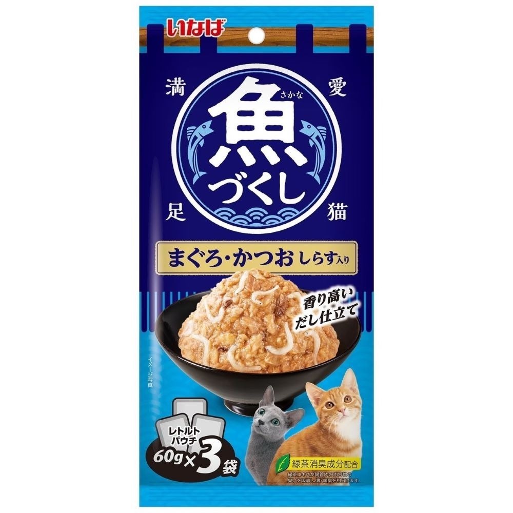 日本 CIAO 貓餐包 60g*3入 全魚宴餐包 滿足愛貓餐包 INABA 高適口性-細節圖5