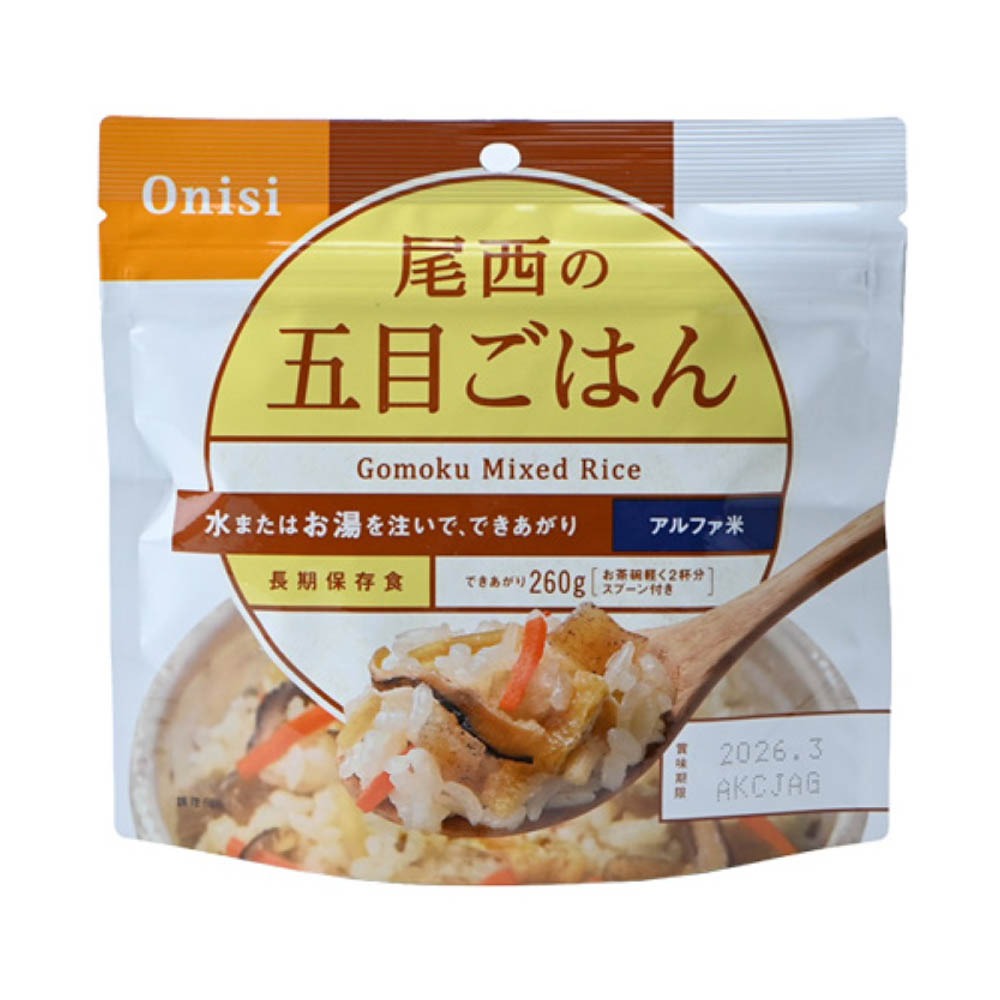 Onisi 尾西食品 沖泡式 乾燥飯 尾西乾燥飯 野外登山露營食品 飯糰 尾西即時飯 沖泡式即食泡飯-細節圖2