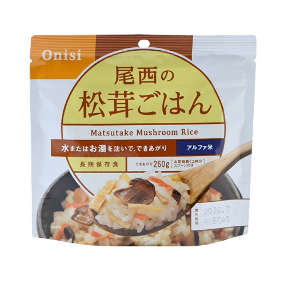 Onisi 尾西食品 沖泡式 乾燥飯 尾西乾燥飯 野外登山露營食品 飯糰 尾西即時飯 沖泡式即食泡飯-規格圖7