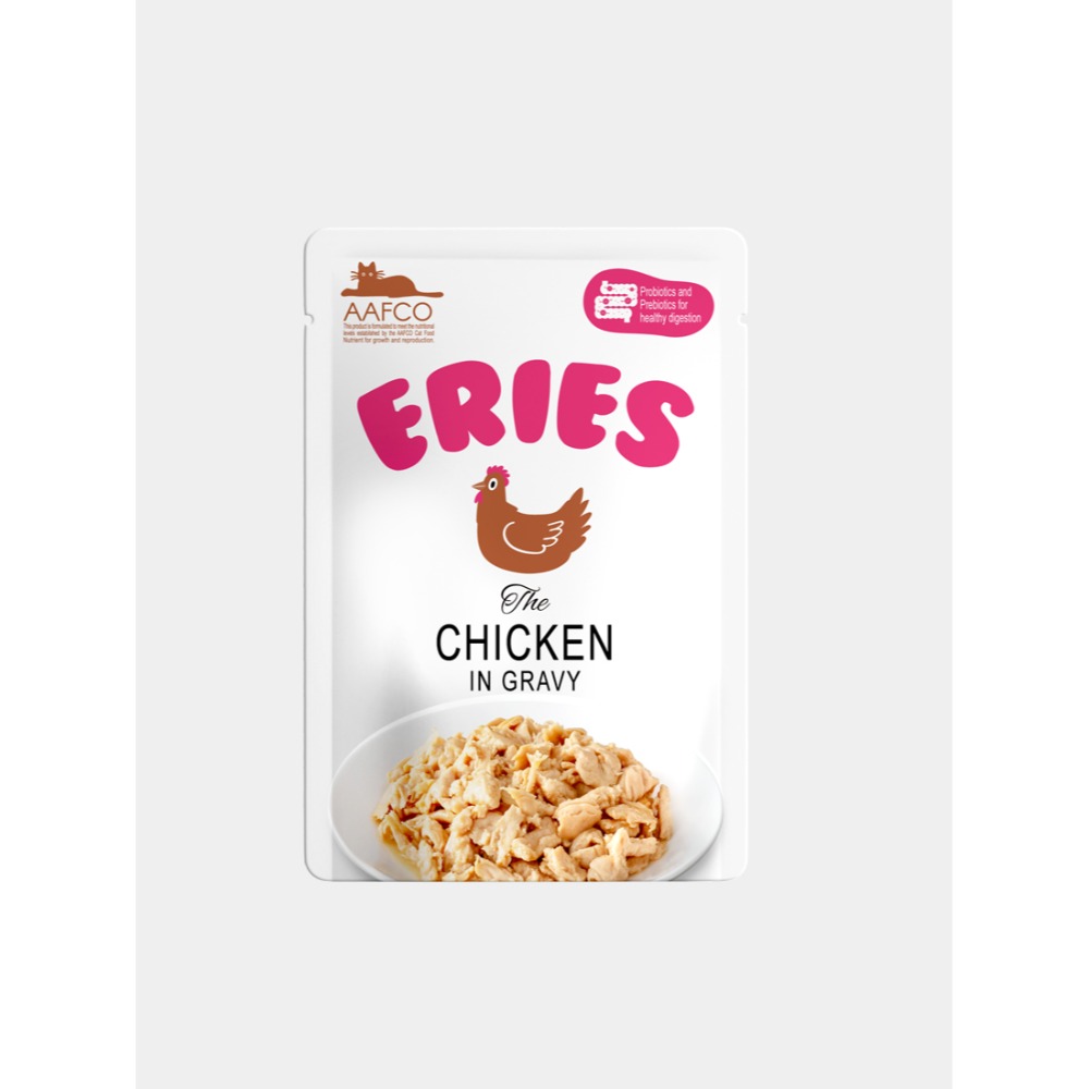 Eries 伊瑞思 貓主食餐包 80g 好肚肚益生元貓主食餐包系列 大肉塊滿足口感 補充優質蛋白-規格圖6