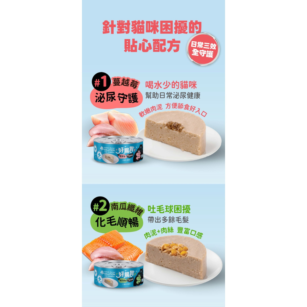 【6入賣場】耐吉斯 好腸胃主食罐 貓主食罐 65g 貓罐頭 無穀 腸道保健 98%高蛋白 益生菌添加 solution-細節圖8