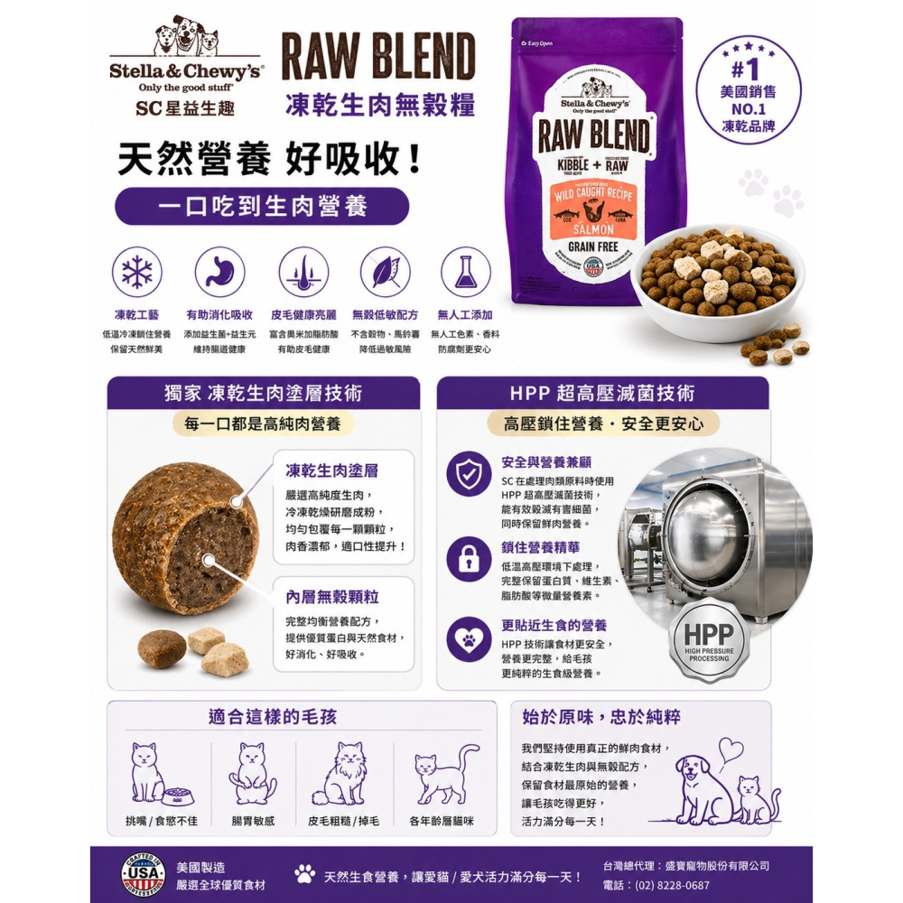 SC 星益生趣 凍乾塗層無穀貓糧 貓飼料 低溫烘焙 富含Omega3＆6 維持皮毛健康 添加益生菌 維護腸胃健康-細節圖6