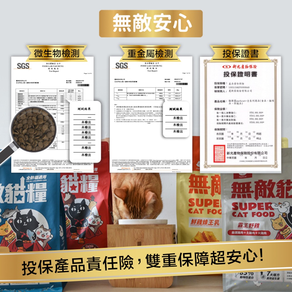 ParkCat 無敵貓糧 貓飼料 霸王野雞 鮮雞蜂王乳 大洋鮮極魚 動力火雞鹿 高蛋白 低碳水 無穀 機能 台灣製造-細節圖6