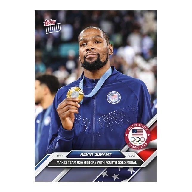 Olympic TOPPS NOW 巴黎奧運 美國夢幻隊紀念卡  James/Curry/Durant-細節圖4