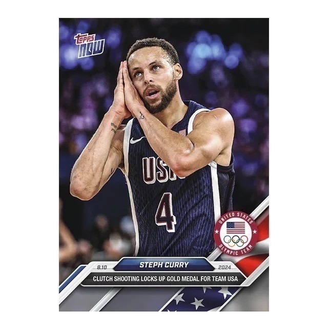 Olympic TOPPS NOW 巴黎奧運 美國夢幻隊紀念卡  James/Curry/Durant-細節圖2