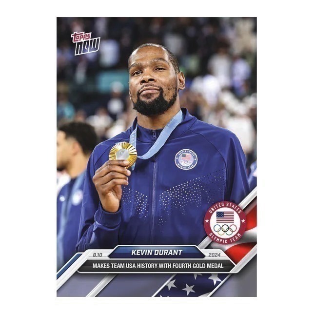 Olympic TOPPS NOW 巴黎奧運 美國夢幻隊紀念卡  James/Curry/Durant-規格圖4