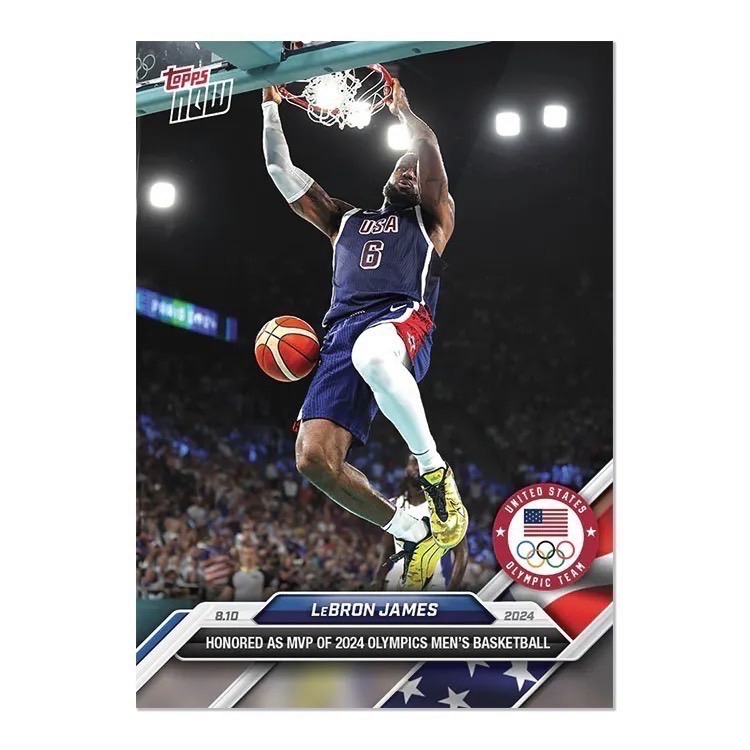 Olympic TOPPS NOW 巴黎奧運 美國夢幻隊紀念卡  James/Curry/Durant-規格圖4