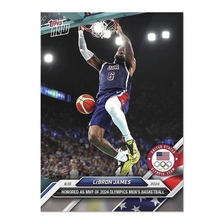 Olympic TOPPS NOW 巴黎奧運 美國夢幻隊紀念卡  James/Curry/Durant-規格圖4