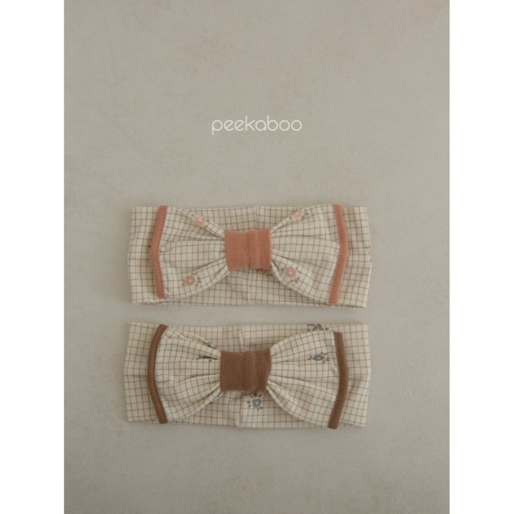[現貨]Peekaboo小碎花包屁衣(棕6M)+髮帶(棕)-細節圖4