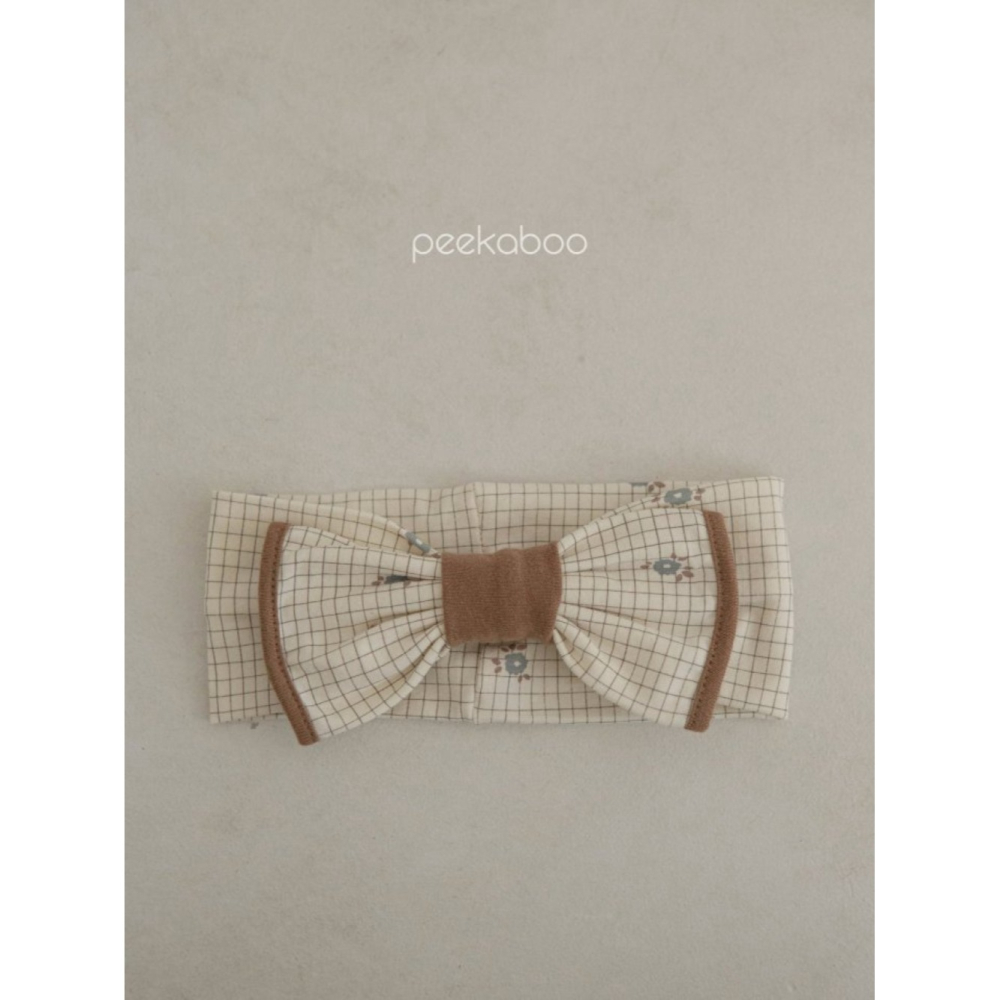 [現貨]Peekaboo小碎花包屁衣(棕6M)+髮帶(棕)-細節圖5