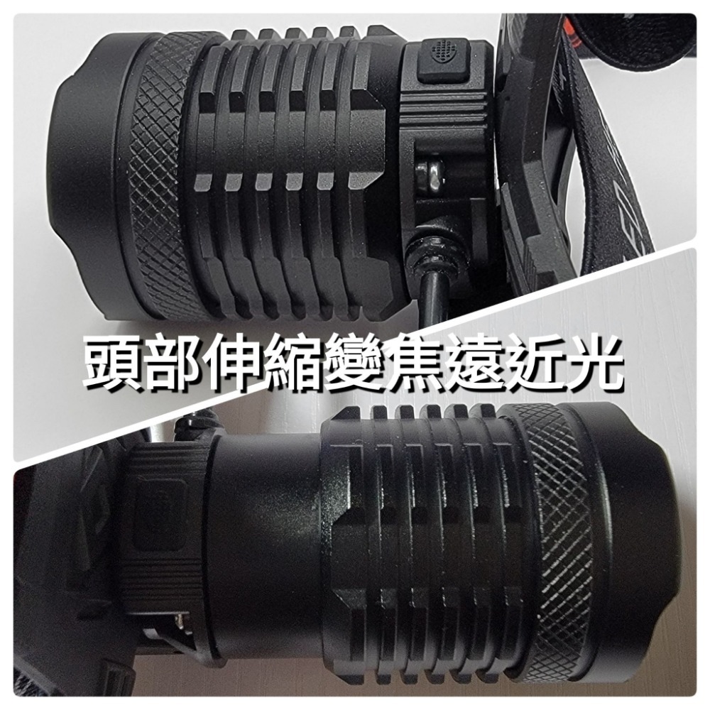 台灣出貨「鑫永照明」強光頭燈 伸縮變焦頭燈 超指向性激光 遠射 廣角 頭戴燈 LED 18650頭燈 登山露營 工作燈-細節圖4