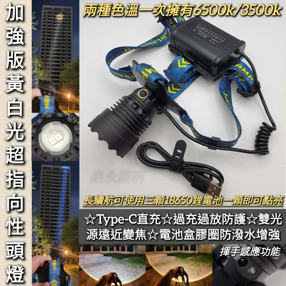 黃/白光超指向性頭燈x1（無電池）