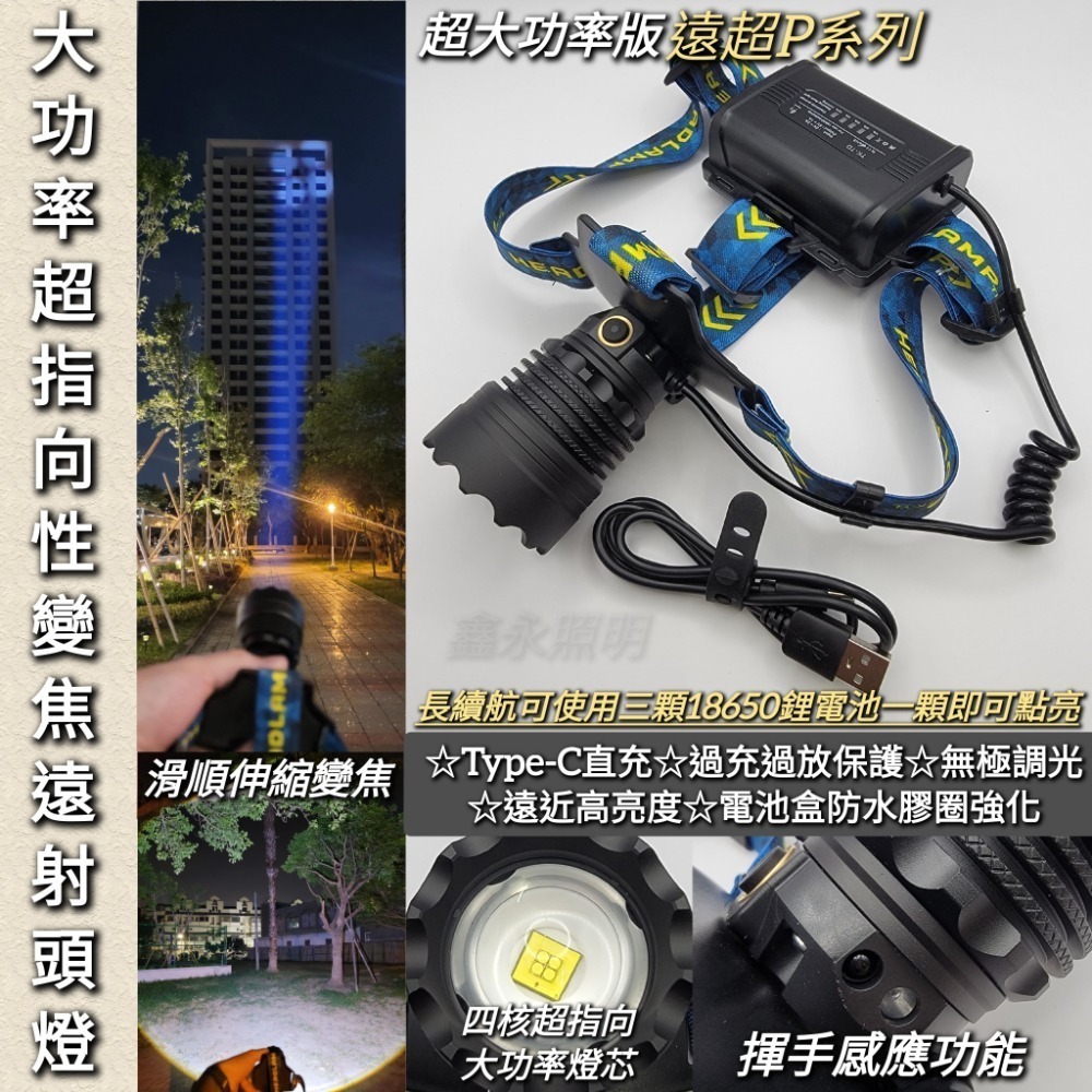 台灣出貨「鑫永照明」超強光頭燈 超指向性激光 伸縮變焦 遠射 廣角 頭戴燈 LED 18650頭燈 登山 露營 工作燈-規格圖10