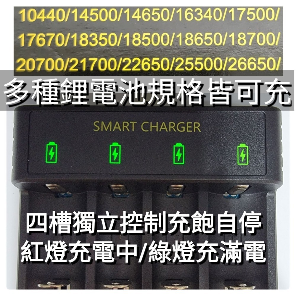 台灣出貨「鑫永照明」 鋰電池 18650 26650 21700充電器 TypeC USB四槽充電器 手電筒 頭燈充電器-細節圖2