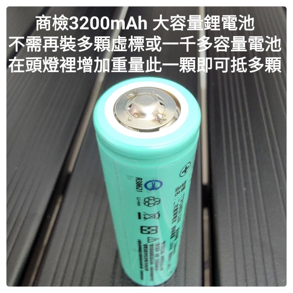 台灣出貨「鑫永照明」18650頭燈手電筒 鋰電池高容量3200mAh 台灣商檢BSMI R38621 凸點凸頭 充電電池-細節圖2