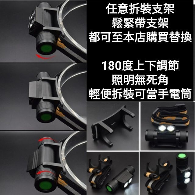 台灣公司貨「鑫永照明」特製版雙燈LED頭燈 USB充電頭燈 強光頭燈 優於T6 L2頭燈 露營燈 18650頭燈 工作燈-細節圖2