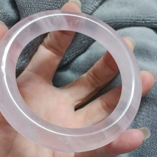 招桃花天然冰種馬粉粉水晶手鐲圈口-規格圖3