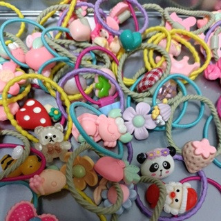 糖果色 螺紋 髮繩  兒童髮繩 卡通-細節圖3