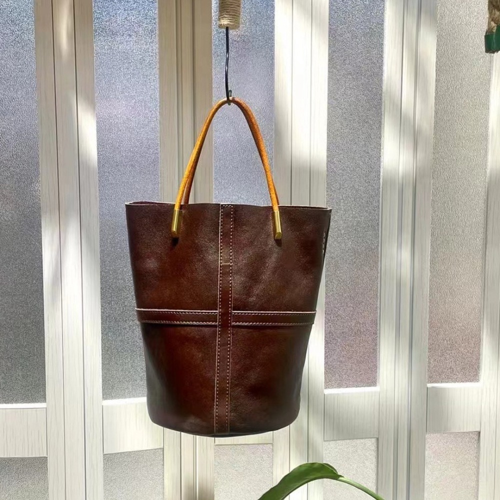 ❤️現貨進口植鞣牛皮 水桶包👝-細節圖8