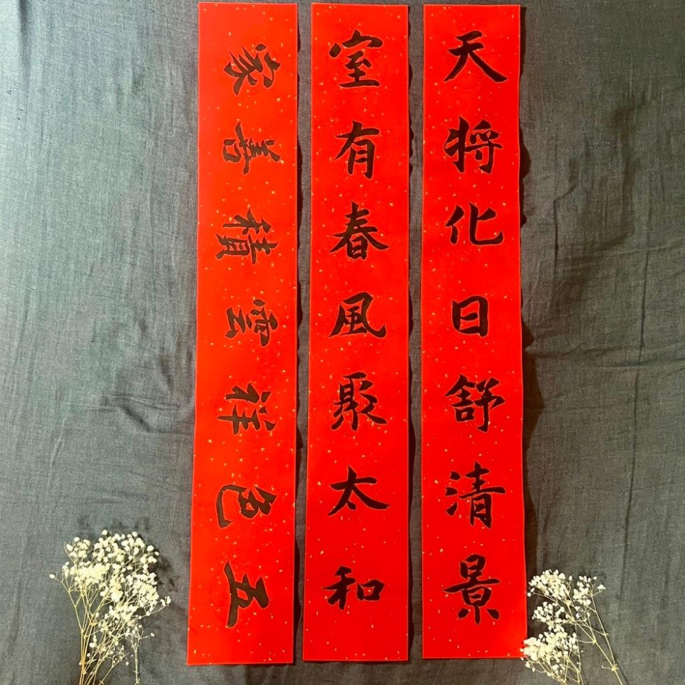 行書楷書 大師手寫春聯 七字春聯 門口春聯 春聯 手寫春聯 門聯 有橫批 (一物一拍的春聯)02-細節圖4