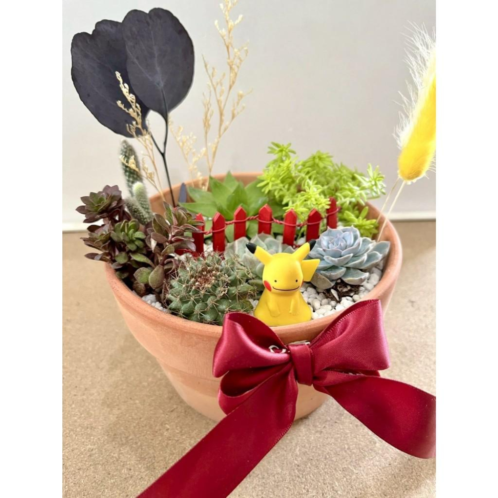 多肉組盆 寶可夢 皮卡丘 百變怪 多肉盆栽 神奇寶貝 客製化 生日禮物 多肉植物 仙人掌 桌上植物 辦公室植物 多肉盆栽-細節圖4