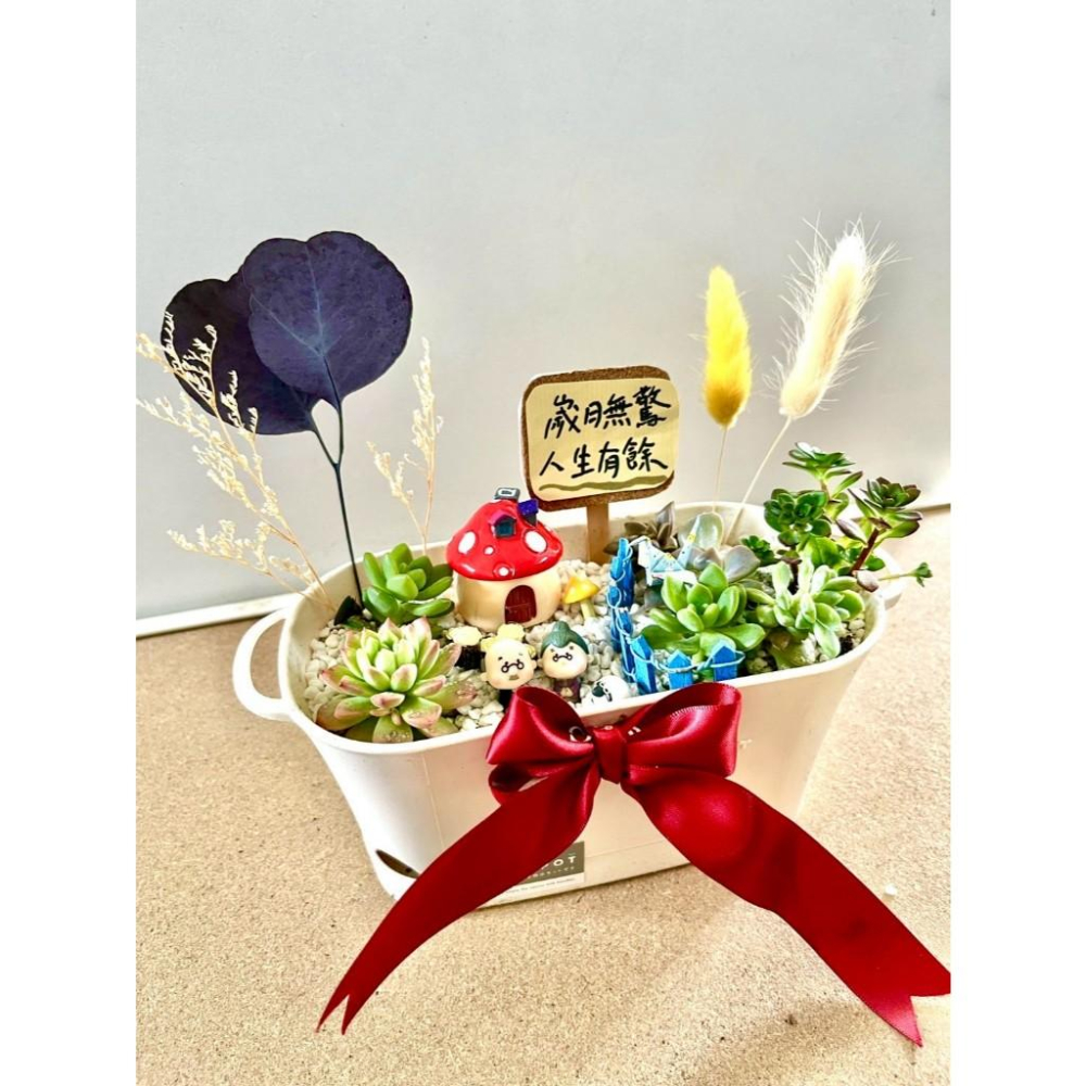 多肉組盆 多肉植物 日式枯山水 婚禮禮物 情人節禮物 植物盆栽 禪意 客製化 日式 多肉盆栽 結婚紀念日 送禮-細節圖6