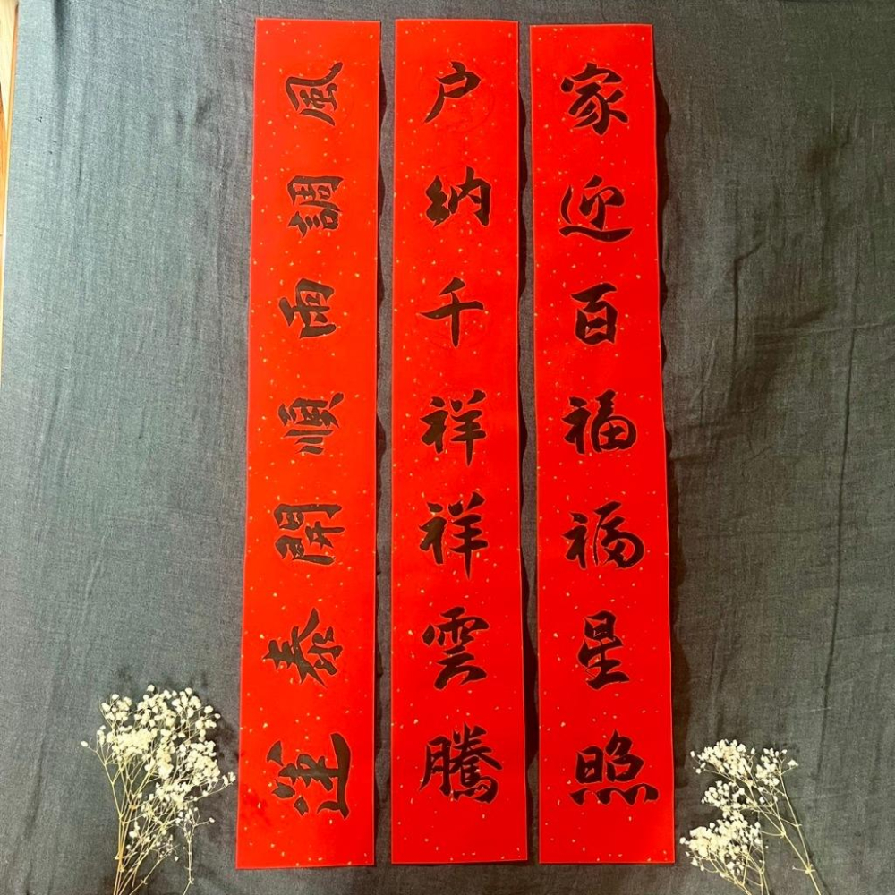 行書楷書 大師手寫春聯 七字春聯 門口春聯 春聯 手寫春聯 門聯 有橫批 (一物一拍的春聯)01-細節圖4