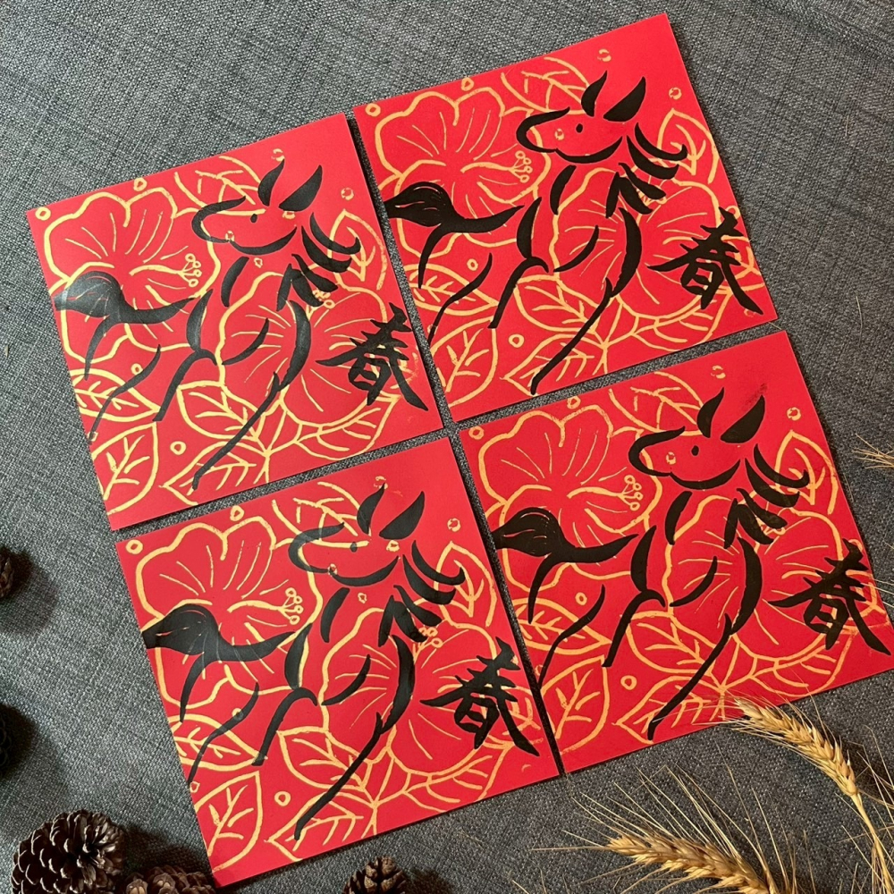 春聯 春 小方斗 馬年春聯 楷書 17x17cm 生肖春聯 絹印 質感手作春聯 限量 馬年 馬迎春- 代售墨池遊工作室-細節圖4