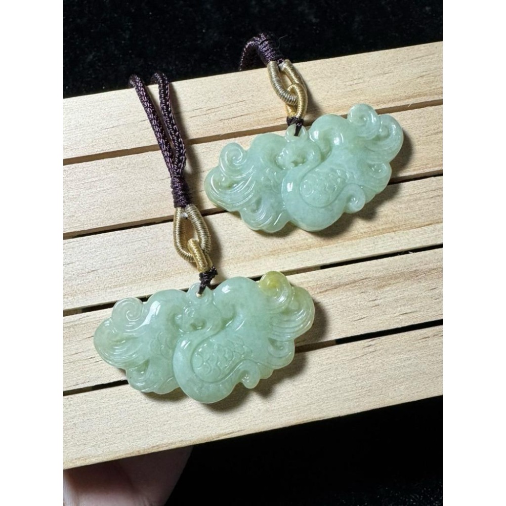 翡翠鳳凰牌豆綠飄黃翡翠項鍊瓜料- Fairy愛水晶_ Fairy crystal - iOPEN