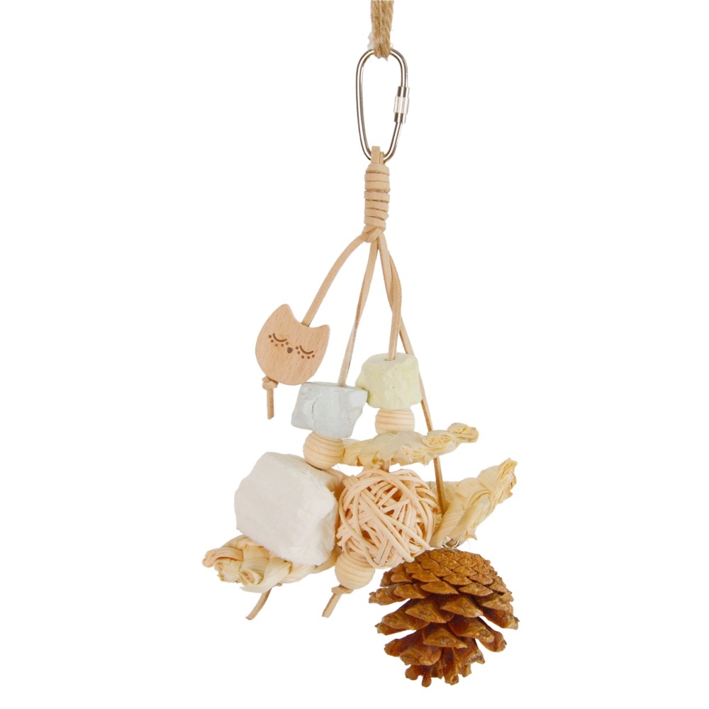 三麻兄妹 貓頭鷹墨魚骨啃咬掛飾-細節圖2