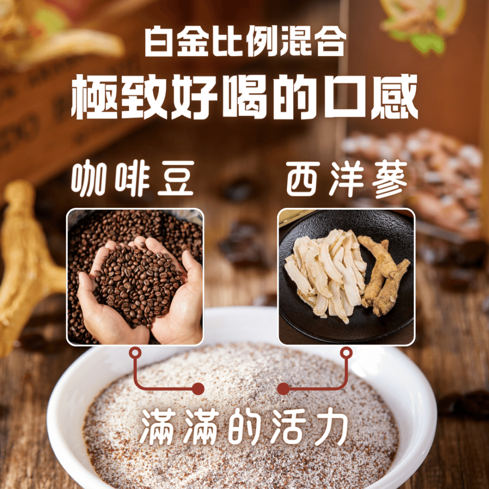 [通過SGS食安檢驗]【大山行】西洋蔘『元氣拿鐵咖啡』10包/盒  人參皂甘 花旗蔘 粉光蔘 提神 補氣 加拿大-細節圖2