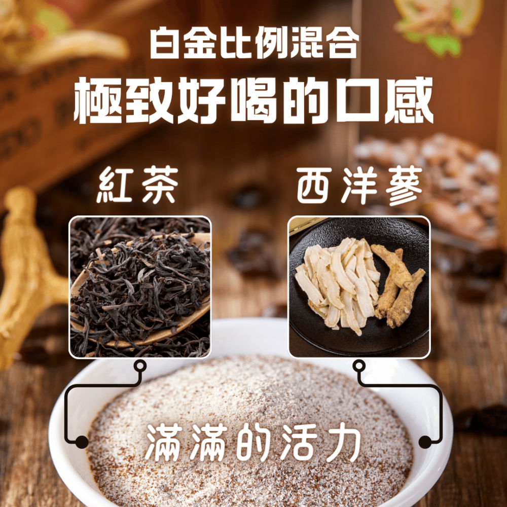 西洋蔘『活力奶茶』｜SGS食安檢驗｜ 即溶沖泡｜大山行 10包/盒  人參皂甘 花旗蔘 粉光蔘 提神 補氣 加拿大-細節圖4