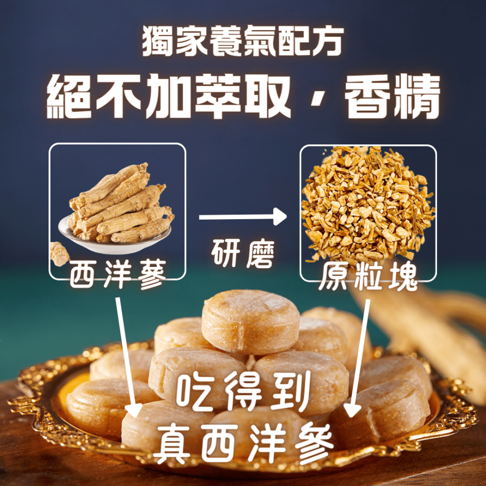 養氣喉糖｜西洋蔘｜滋補｜大山行｜ 養氣糖 人蔘糖 花旗蔘 伴手禮 糖果 零食 點心 漢方 禮品-細節圖3